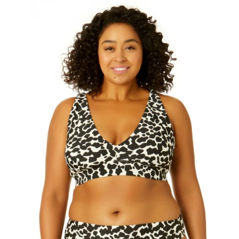 Time And Tru 3X (24W/26W) Plus Size Black & White Animal Print Bikini SET - Picture 6 of 11